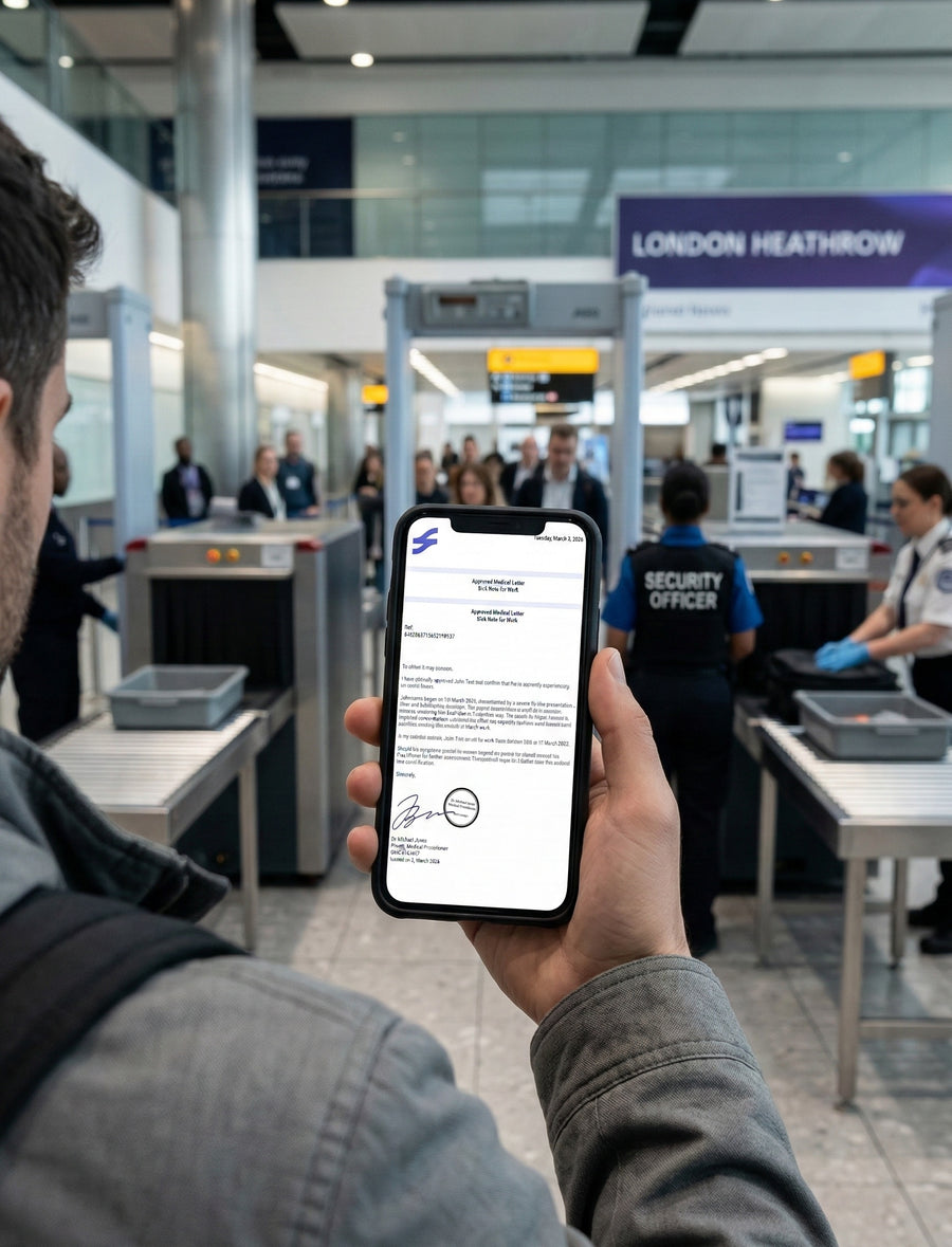 Example FastDoc travel medical letter